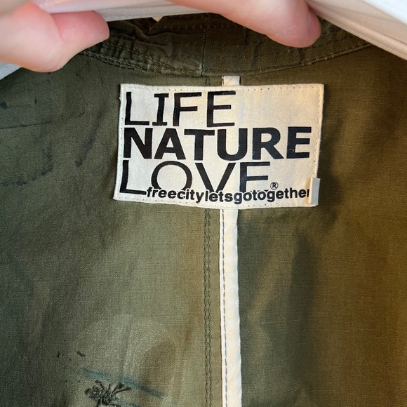 FreeCity - RARE & Vintage Safety Pin Texas Tokyo Moon Printed Army Kimono Size M - Picture 11 of 16